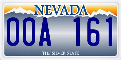 NV license plate 00A161