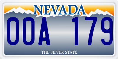 NV license plate 00A179
