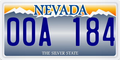 NV license plate 00A184