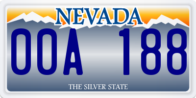 NV license plate 00A188