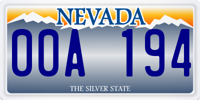 NV license plate 00A194