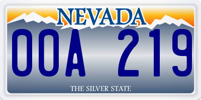 NV license plate 00A219
