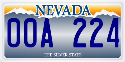 NV license plate 00A224