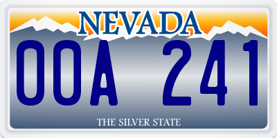 NV license plate 00A241