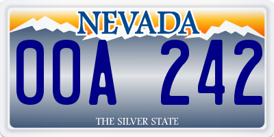 NV license plate 00A242