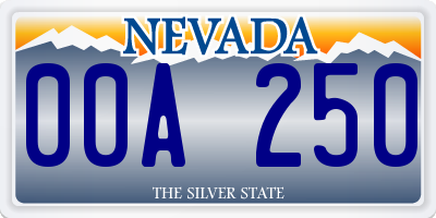 NV license plate 00A250