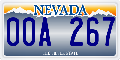 NV license plate 00A267