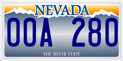 NV license plate 00A280