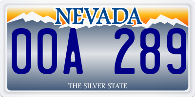 NV license plate 00A289
