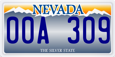 NV license plate 00A309