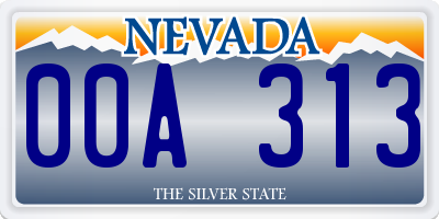 NV license plate 00A313