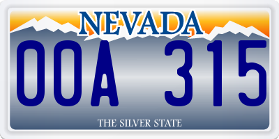 NV license plate 00A315