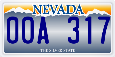 NV license plate 00A317