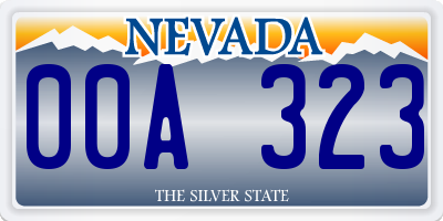 NV license plate 00A323