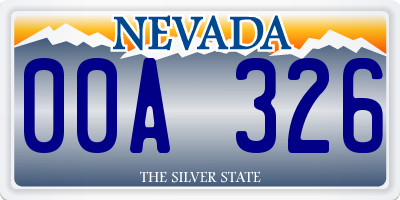 NV license plate 00A326