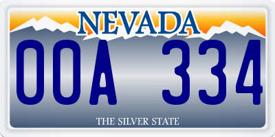 NV license plate 00A334
