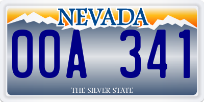 NV license plate 00A341