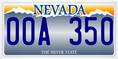 NV license plate 00A350