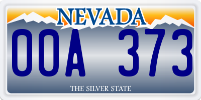 NV license plate 00A373