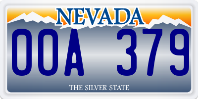 NV license plate 00A379