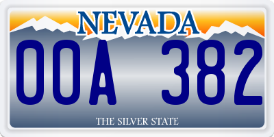 NV license plate 00A382