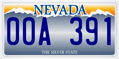 NV license plate 00A391