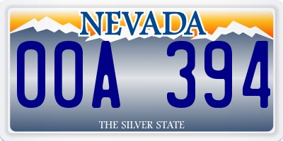 NV license plate 00A394