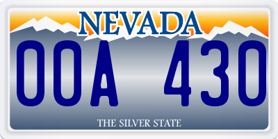 NV license plate 00A430