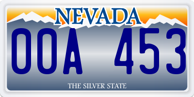 NV license plate 00A453