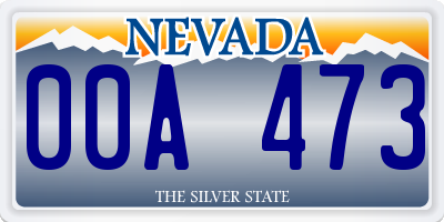 NV license plate 00A473