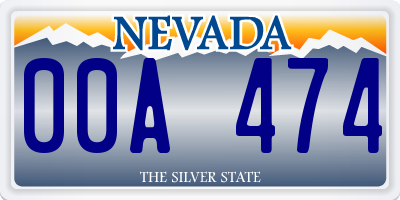 NV license plate 00A474