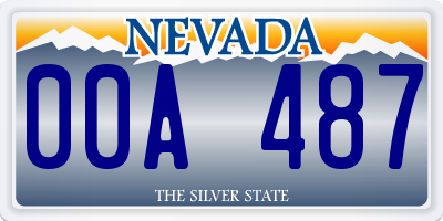 NV license plate 00A487