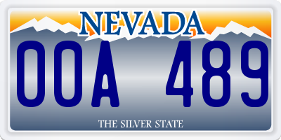 NV license plate 00A489