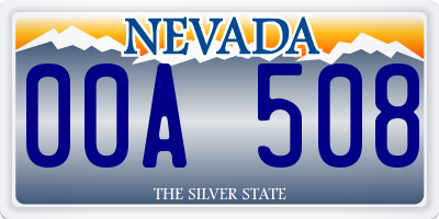 NV license plate 00A508
