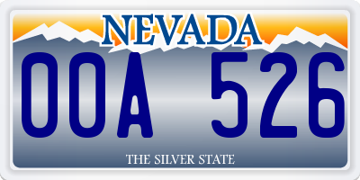 NV license plate 00A526