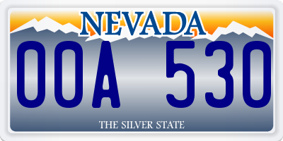 NV license plate 00A530
