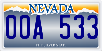NV license plate 00A533
