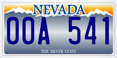 NV license plate 00A541