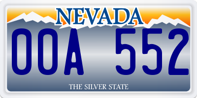 NV license plate 00A552