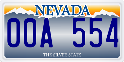 NV license plate 00A554