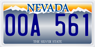 NV license plate 00A561