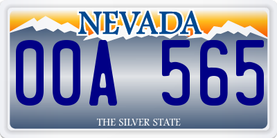 NV license plate 00A565