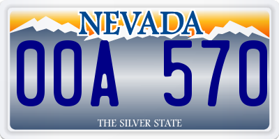 NV license plate 00A570