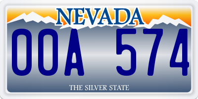 NV license plate 00A574
