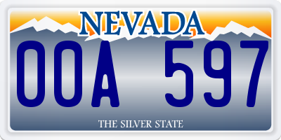 NV license plate 00A597