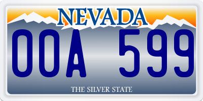 NV license plate 00A599