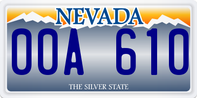 NV license plate 00A610