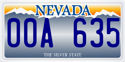 NV license plate 00A635