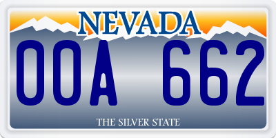 NV license plate 00A662