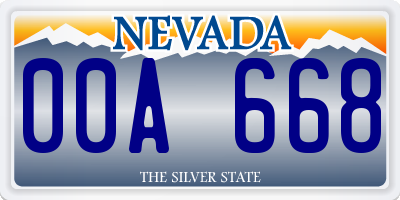 NV license plate 00A668